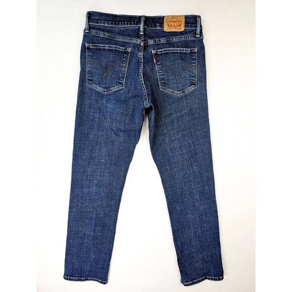 Levi's 27X28 Women's Classic Straight Size 4S Blue Denim 5 Pocket Logo Tag Jeans - Picture 1 of 14